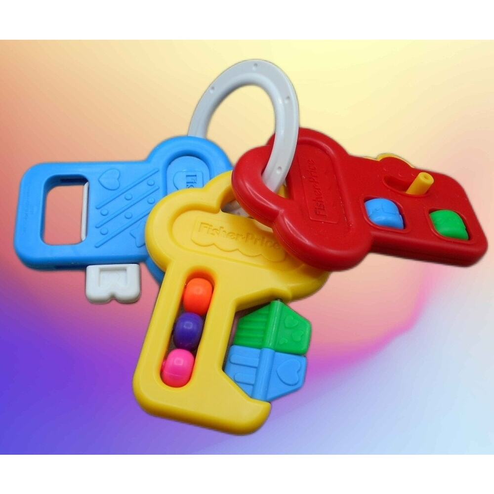 Fisher Price 1994 Activity Keys #1084 Vintage Car Keys Baby Activity Toy